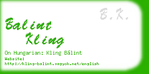balint kling business card