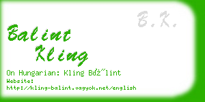 balint kling business card